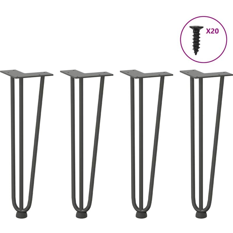 foto del prodotto gambe a forcina per tavolino 4 pz antracite 42 cm acciaio massiccio vidaxl