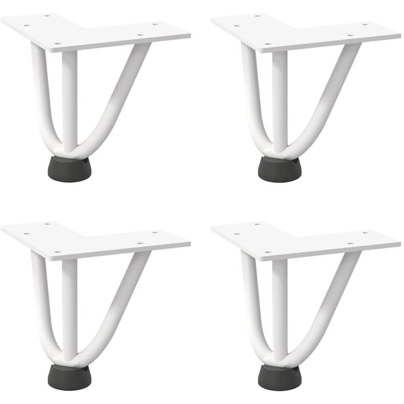 foto del prodotto gambe a forcina per tavolino 4 pz bianche 10 cm in acciaio massiccio vidaxl