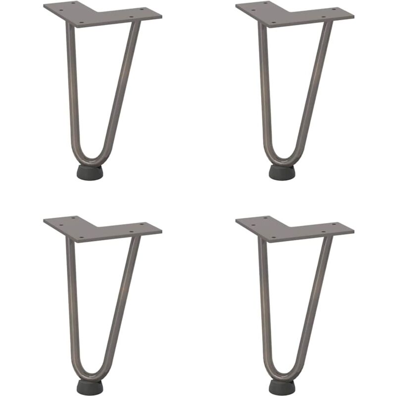 foto del prodotto gambe a forcina per tavolino 4 pz in acciaio naturale 20 cm in acciaio massiccio vidaxl
