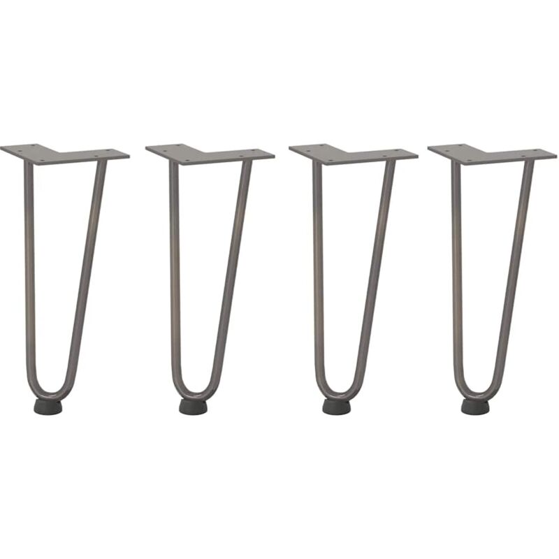 foto del prodotto gambe a forcina per tavolino 4 pz in acciaio naturale 30 cm in acciaio massiccio vidaxl