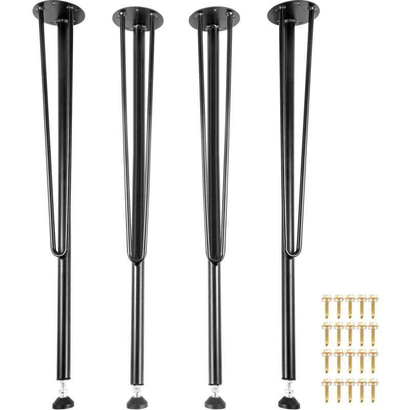 foto del prodotto gambe da tavolo in metallo a forcina gambe da scrivania da 28 pollici set di 4 gambe da panca per carichi pesanti gambe per mobili in metallo a 3