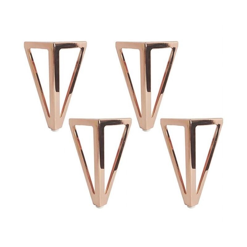 foto del prodotto gambe da tavolo triangolari in metallo stile moderno, 4 x 15 cm, per mobili, armadi, divani e letti rosa 