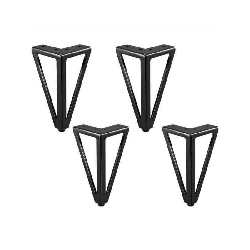 foto del prodotto gambe di ricambio in metallo nero da 15 cm per mobili, armadi, divani e altre gambe di mobili. 15 cm, nero chiaro 