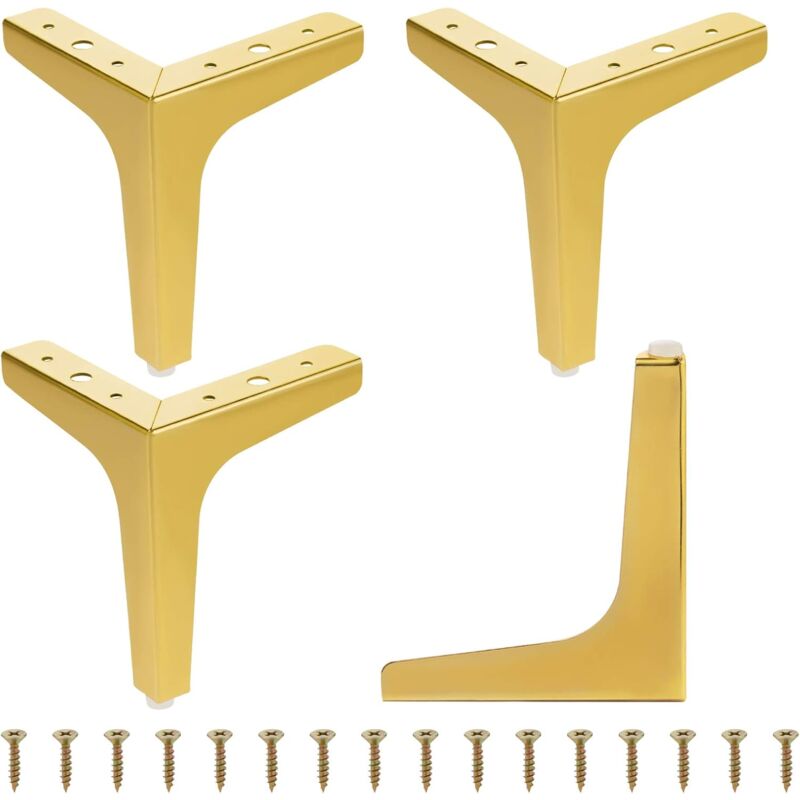 foto del prodotto gambe per divano in metallo triangolare moderno da 17 cm per mobile, divano, sedia