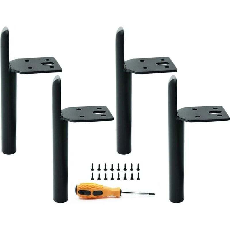 foto del prodotto gambe per mobili da 15 cm, gambe per tavolo in metallo nero, gambe per mobili fai da te, con viti, utilizzate per divani, tavolini da caff , mobili