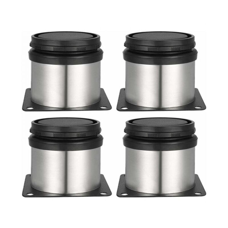 foto del prodotto gambe per mobili da 4 pezzi, 4 piedini regolabili, altezza 50 mm, piedini per mobili addensati, acciaio inossidabile spazzolato, altezza regolabile