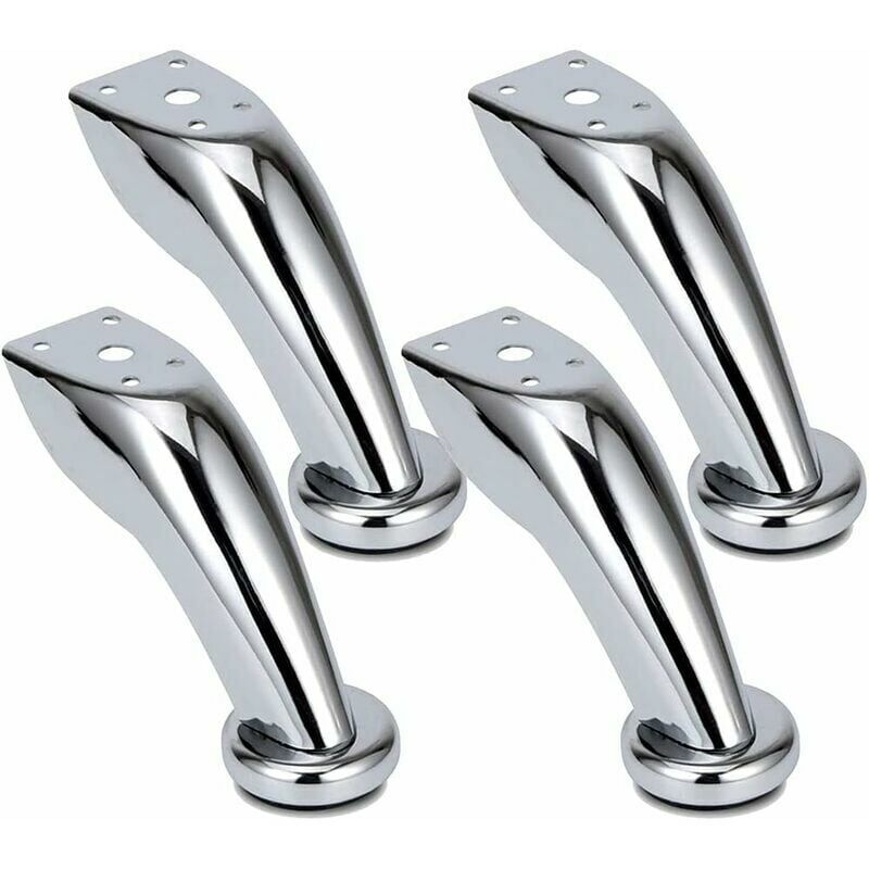 foto del prodotto gambe per mobili da 4 pezzi, gambe spesse per divani in acciaio inossidabile, gambe cromate, gambe per divani letto, adatte per divani, sedie,