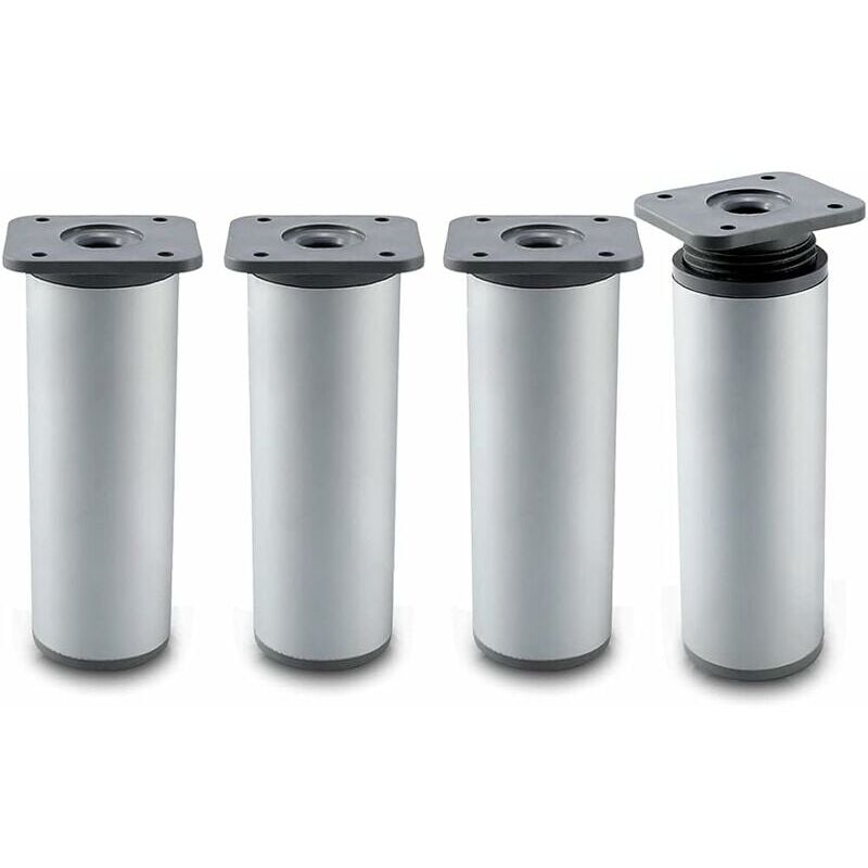 foto del prodotto gambe per mobili gambe per mobili da bagno set di 4 disegno argento altezza 20 cm 2cm regolabile, 8 20cm opzionale forma rotonda 4cm