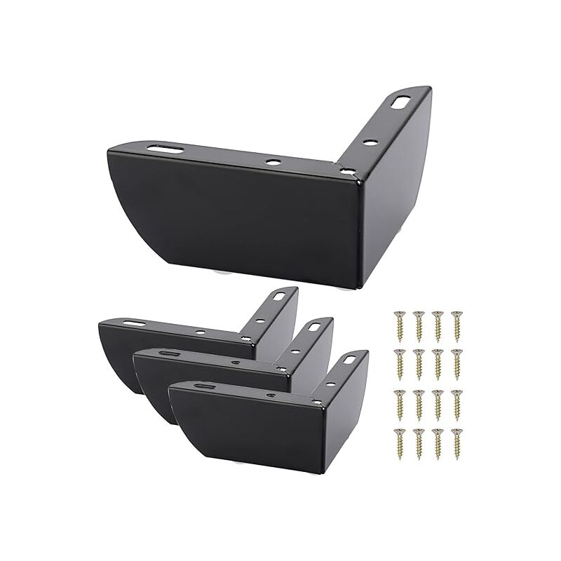 foto del prodotto gambe per mobili in acciaio da 4 pezzi da 5 cm per tavoli, sedie, armadi, mobili tv, cassetti, divani con viti, piedini per mobili