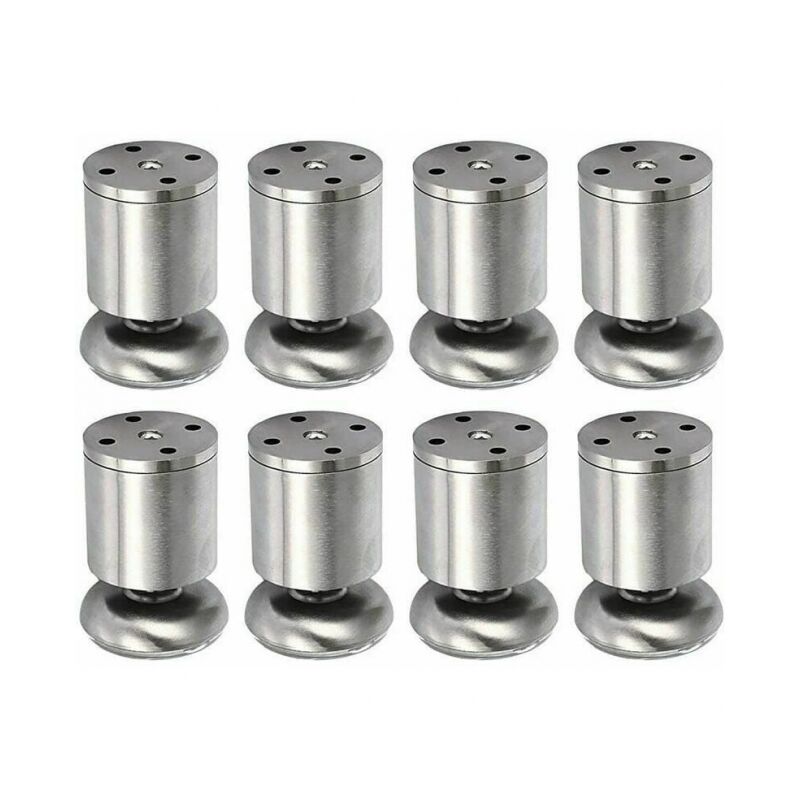 foto del prodotto gambe per mobili in acciaio inossidabile regolabili in altezza da 8 pezzi, gambe per tavolo, 50 x 80 mm, tappetino in gomma, sicuro e silenzioso