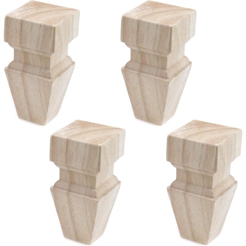 foto del prodotto gambe per mobili in legno piedini per armadietti grezzi da 100 mm di altezza piedini di ricambio per divani, tavoli e sedie set di 4 pezzi