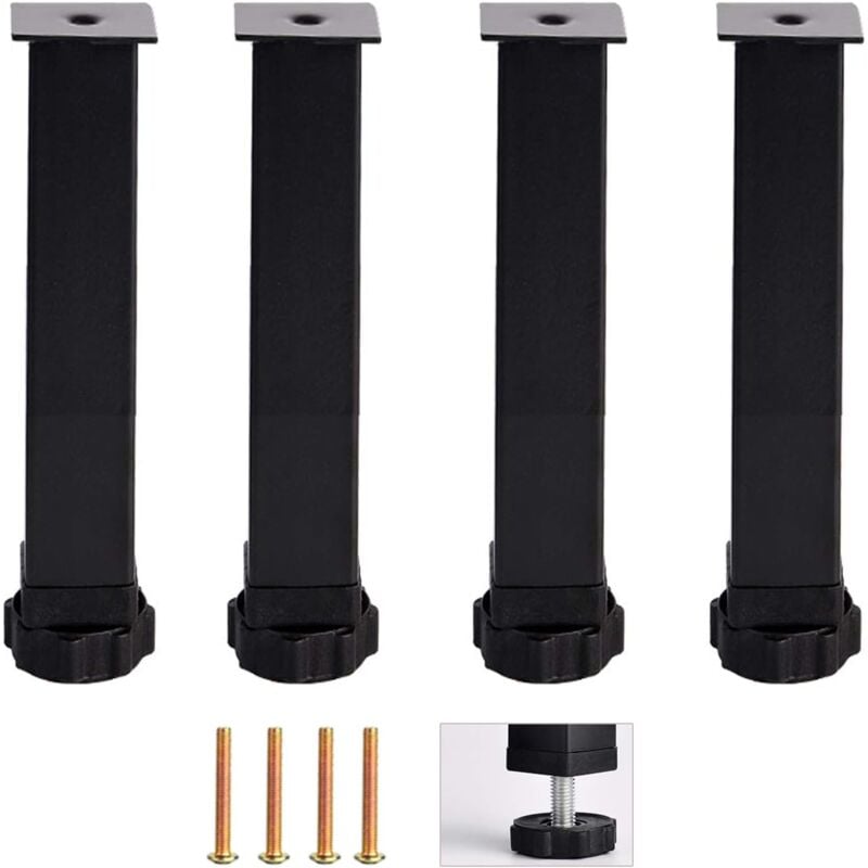 foto del prodotto gambe per mobili in metallo da 30 cm gambe per mobili regolabili gambe per mobili in ferro gambe per tavoli gambe di supporto per mobili in acciaio