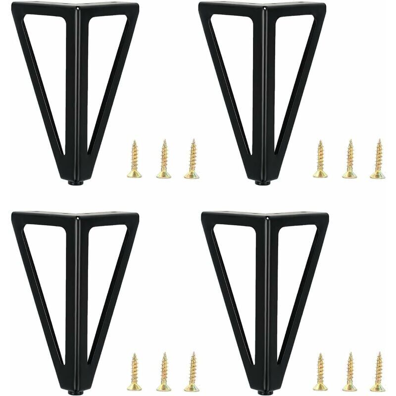 foto del prodotto gambe per mobili nere, gambe per mobili sostitutive in metallo da 6 15 cm, gambe per mobili, piedini per mobili, gambe per tavoli, gambe per armadi,