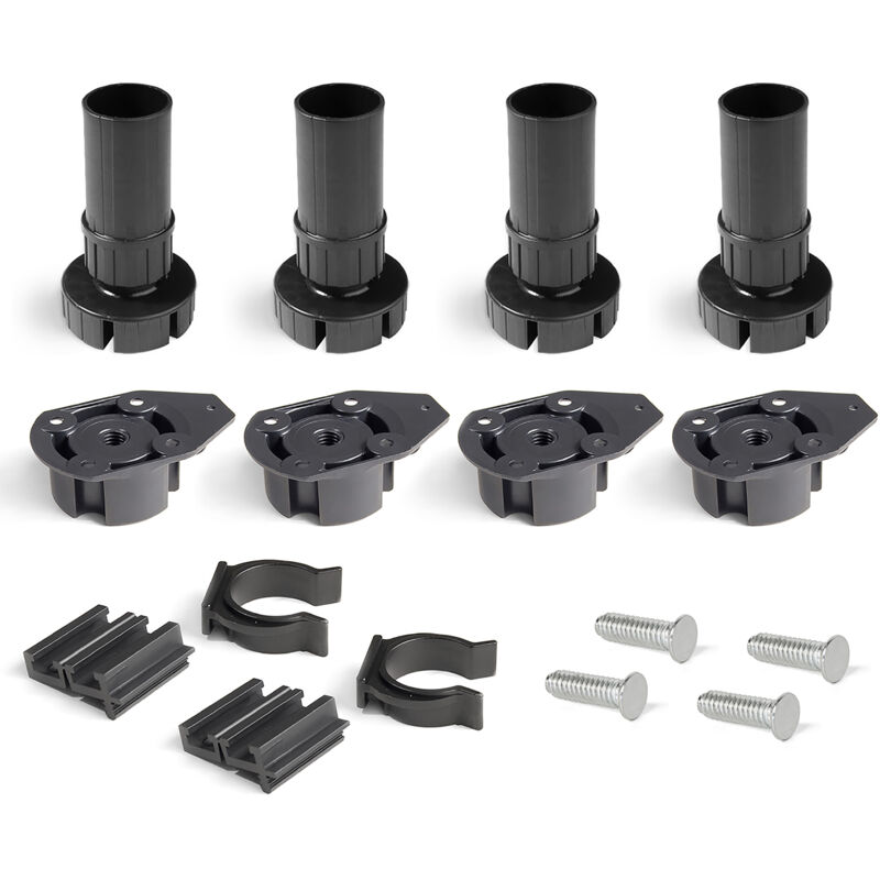 foto del prodotto gambe per mobili, piedi per mobile in plastica colore nero, set di 4 piedini regolabili di altezza 100mm - emuca