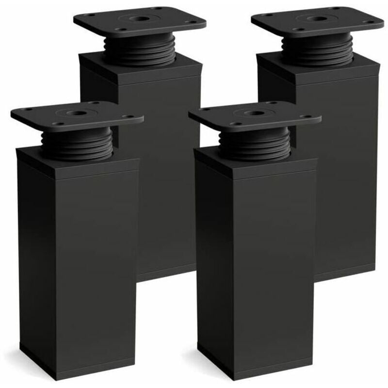 foto del prodotto gambe per mobili set da 4 design nero opaco altezza 60 mm regolabile forma angolare