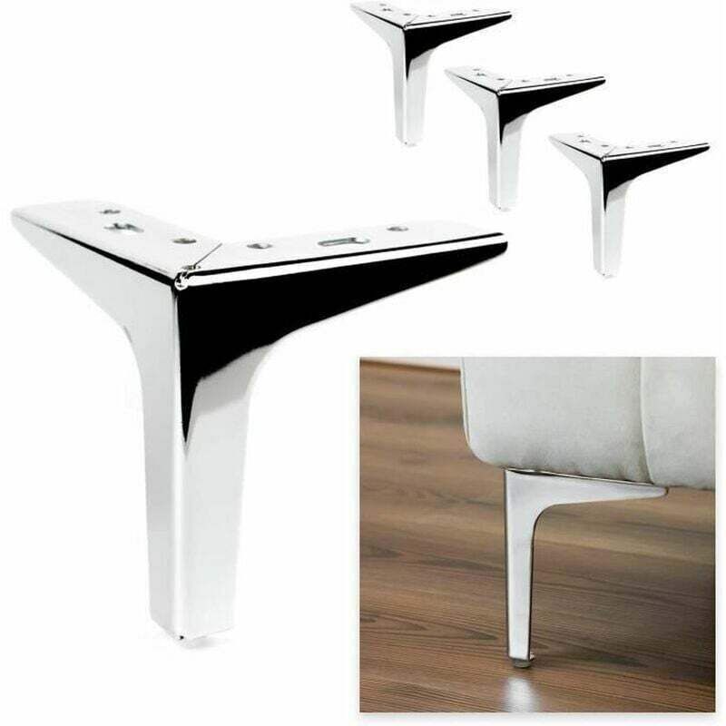 foto del prodotto gambe per mobili, set di 4 gambe in metallo per mobili, altezza 15 cm, stile moderno, triangolari, per armadi, guardaroba, divani