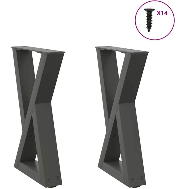 foto del prodotto gambe per tavolino 2 pz antracite 38x 42 43,3 cm acciaio vidaxl