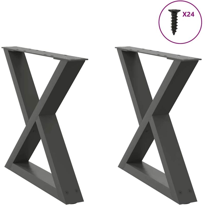 foto del prodotto gambe per tavolino 2 pz antracite 60x 42 43,3 cm acciaio vidaxl