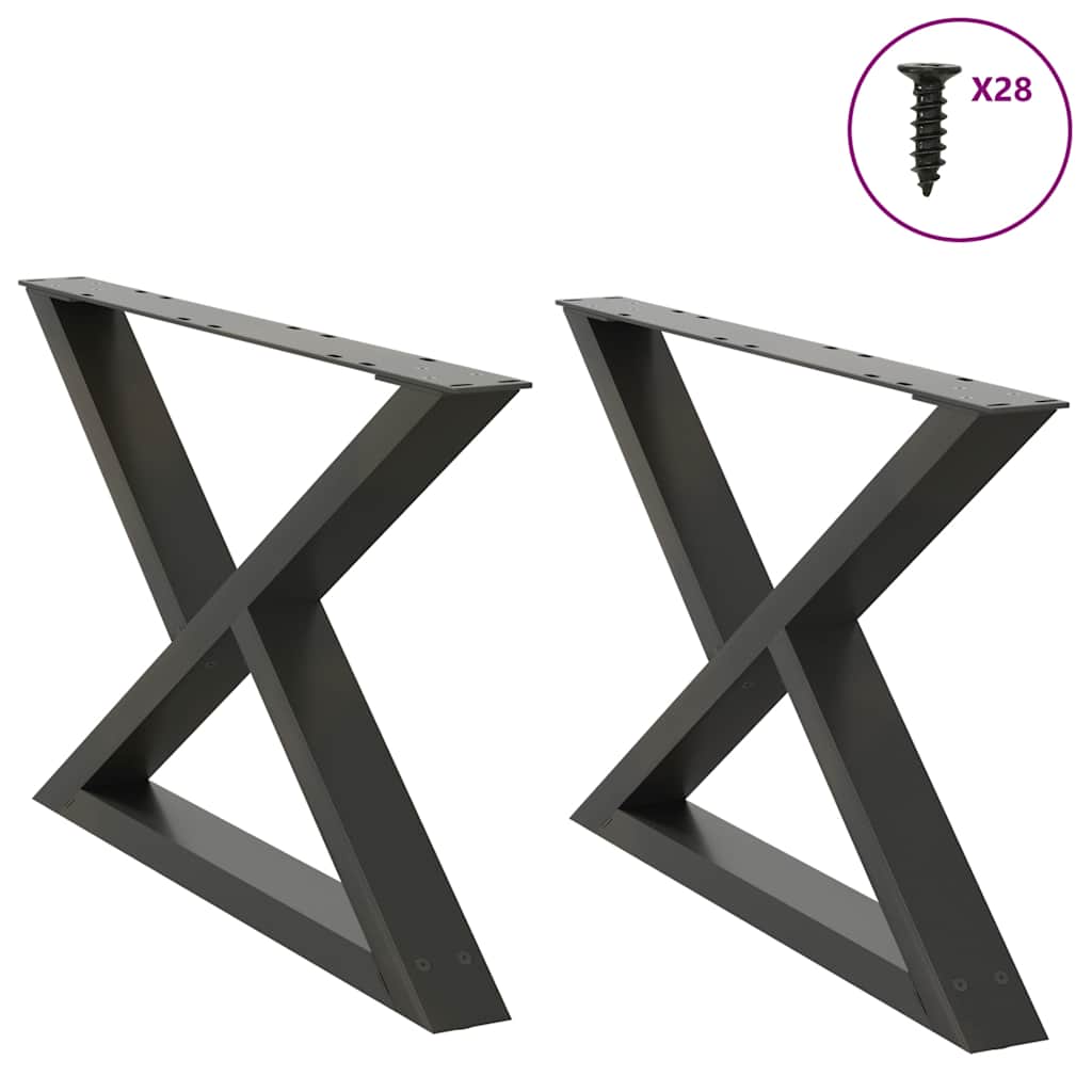 foto del prodotto gambe per tavolino 2 pz antracite 70x 42 43,3 cm acciaio