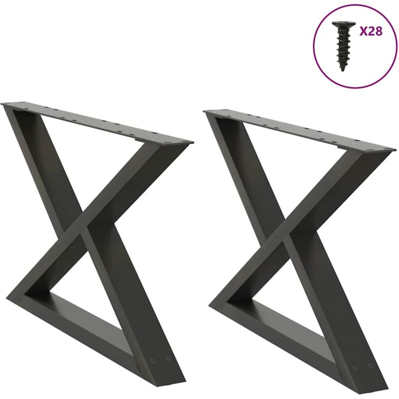 foto del prodotto gambe per tavolino 2 pz antracite 70x 42 43,3 cm acciaio vidaxl