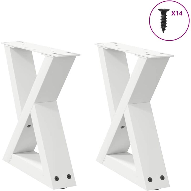 foto del prodotto gambe per tavolino 2 pz bianche 40x 30 31,3 cm acciaio vidaxl