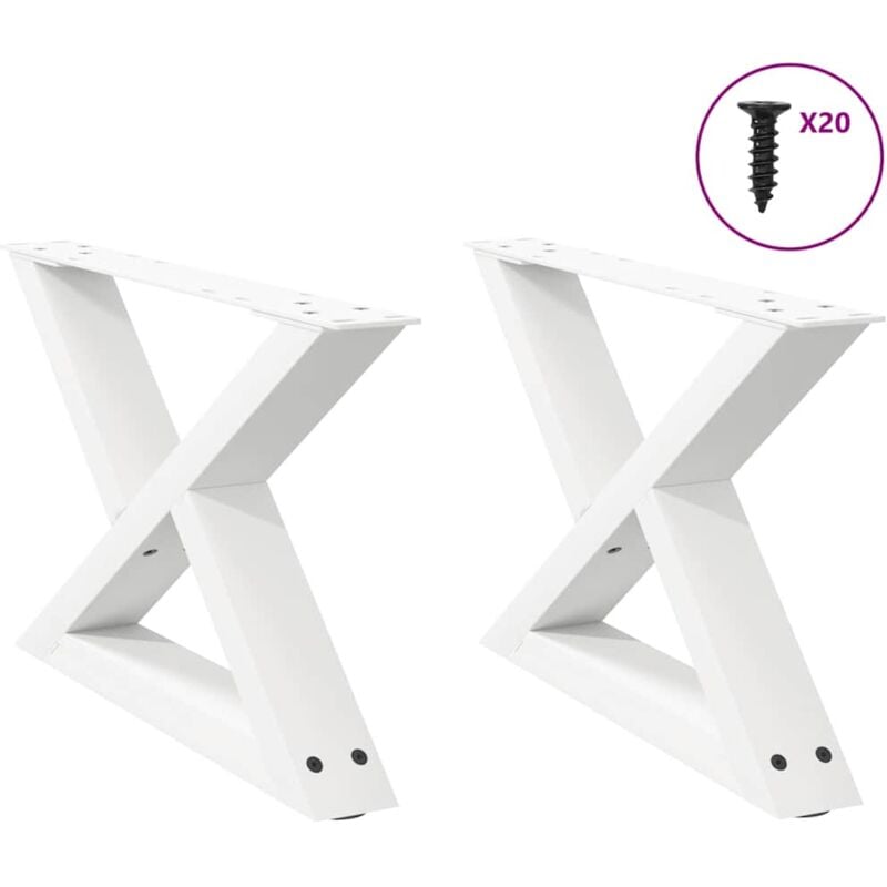 foto del prodotto gambe per tavolino 2 pz bianche 50x 30 31,3 cm acciaio vidaxl