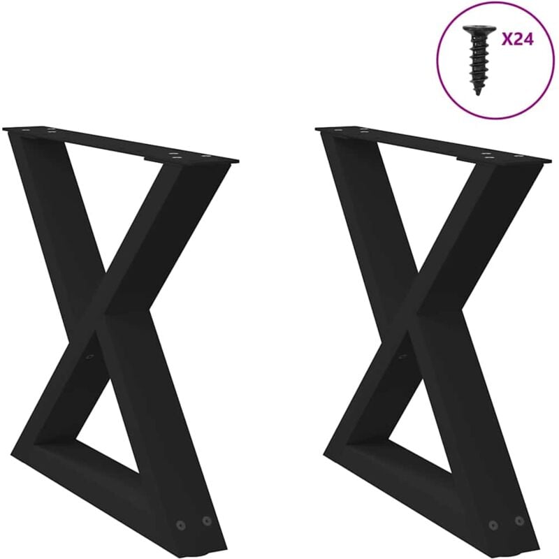 foto del prodotto gambe per tavolino 2 pz nero 60x 42 43,3 cm in acciaio vidaxl