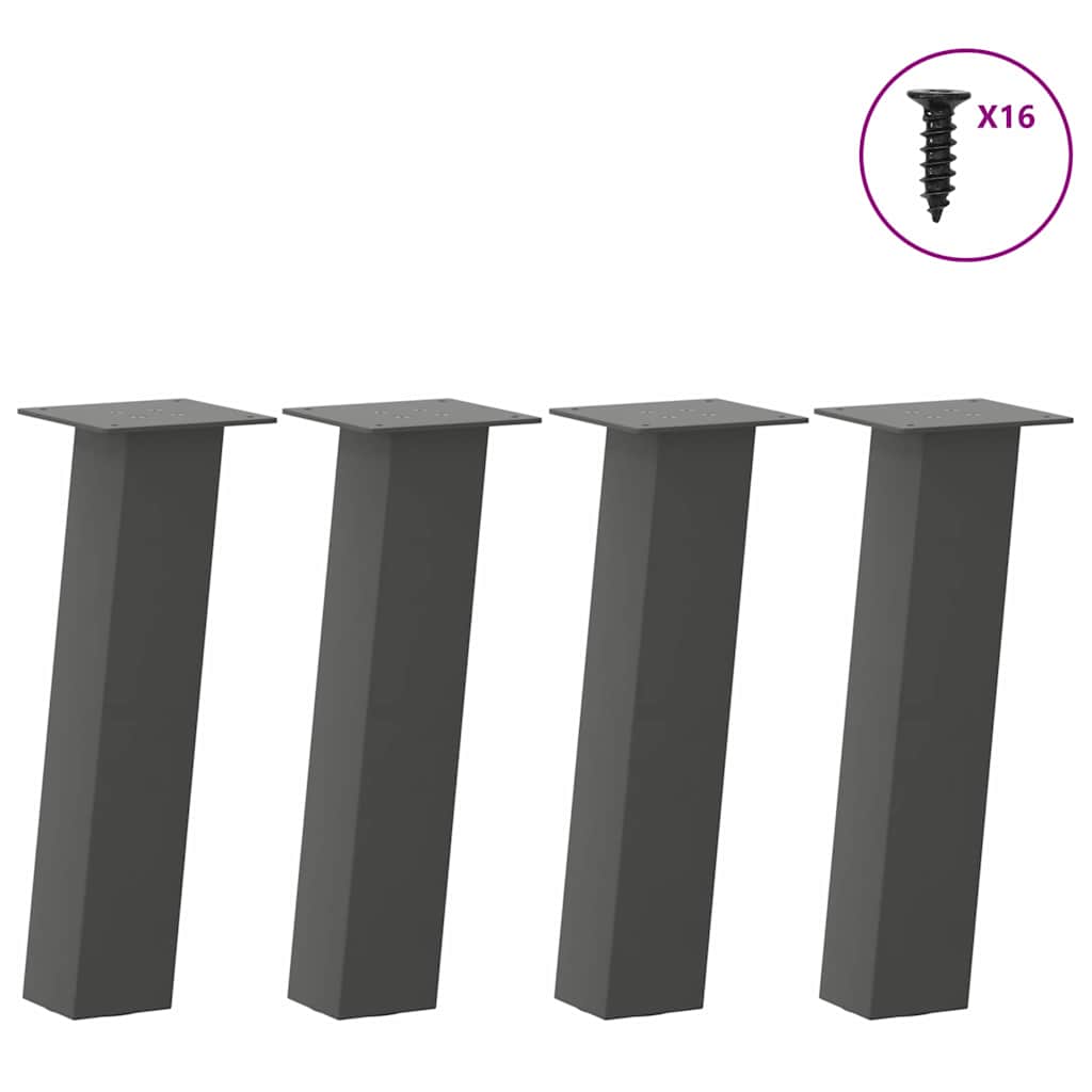 foto del prodotto gambe per tavolino 4 pz antracite 42 cm acciaio
