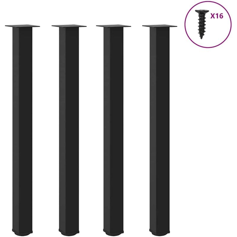 foto del prodotto gambe per tavolino 4 pz nero 110 112 cm in acciaio vidaxl