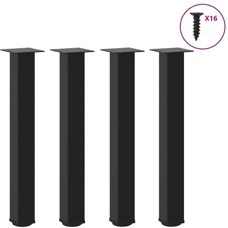 foto del prodotto gambe per tavolino 4 pz nero 72 74 cm in acciaio vidaxl