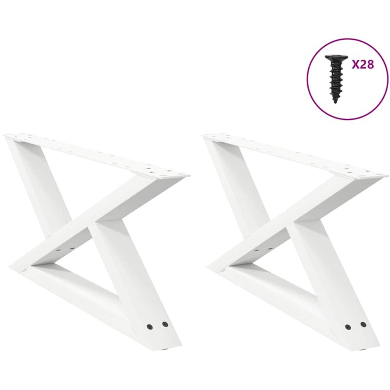 foto del prodotto gambe per tavolino da caff 2 pz bianche 70x 30 31,3 cm acciaio vidaxl