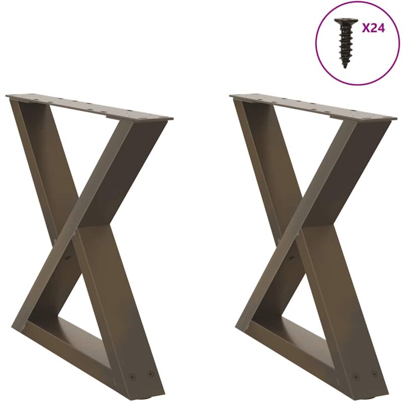 foto del prodotto gambe per tavolino da caff 2 pz in acciaio naturale 50x 42 43,3 cm acciaio vidaxl