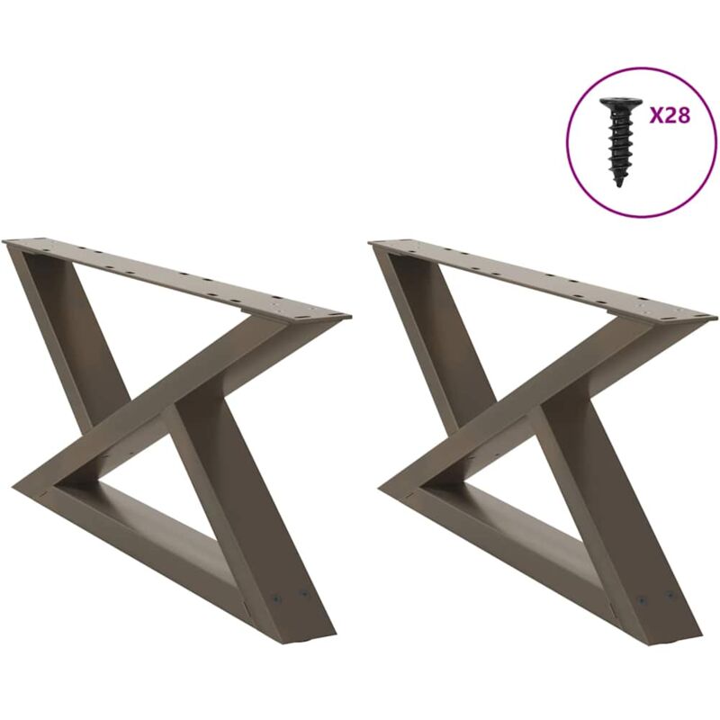 foto del prodotto gambe per tavolino da caff 2 pz in acciaio naturale 70x 30 31,3 cm vidaxl