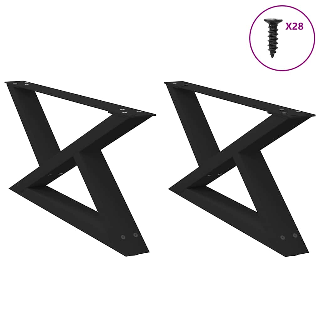 foto del prodotto gambe per tavolino da caff 2 pz nere 70x(30-31,3) cm acciaio