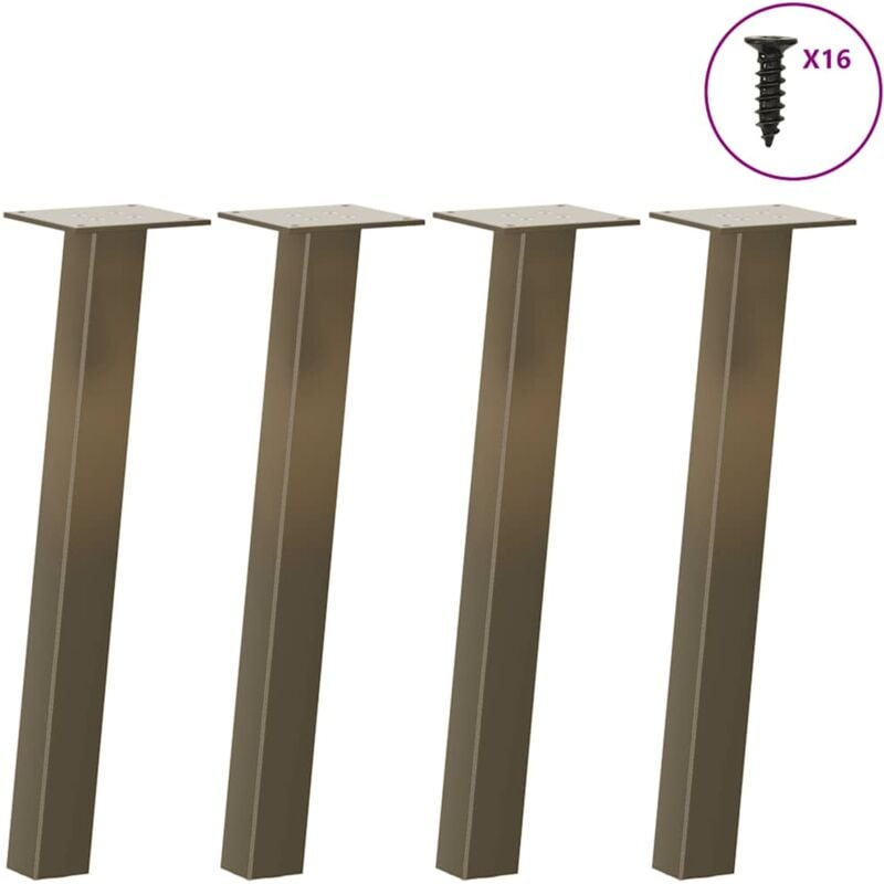 foto del prodotto gambe per tavolino da caff 4 pz in acciaio naturale 42 cm acciaio vidaxl