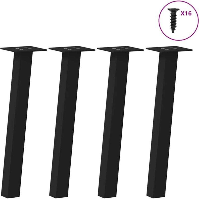 foto del prodotto gambe per tavolino da caff 4 pz nere 30 cm acciaio vidaxl