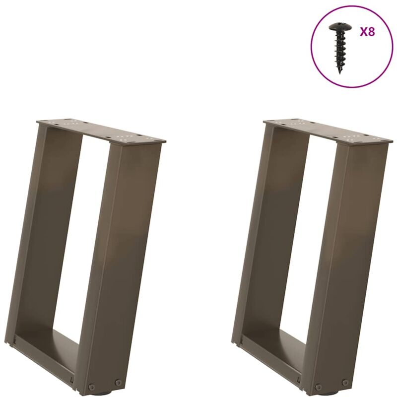 foto del prodotto gambe per tavolino da caff a forma di u 2 pz acciaio naturale 28x 42 43 cm acciaio vidaxl