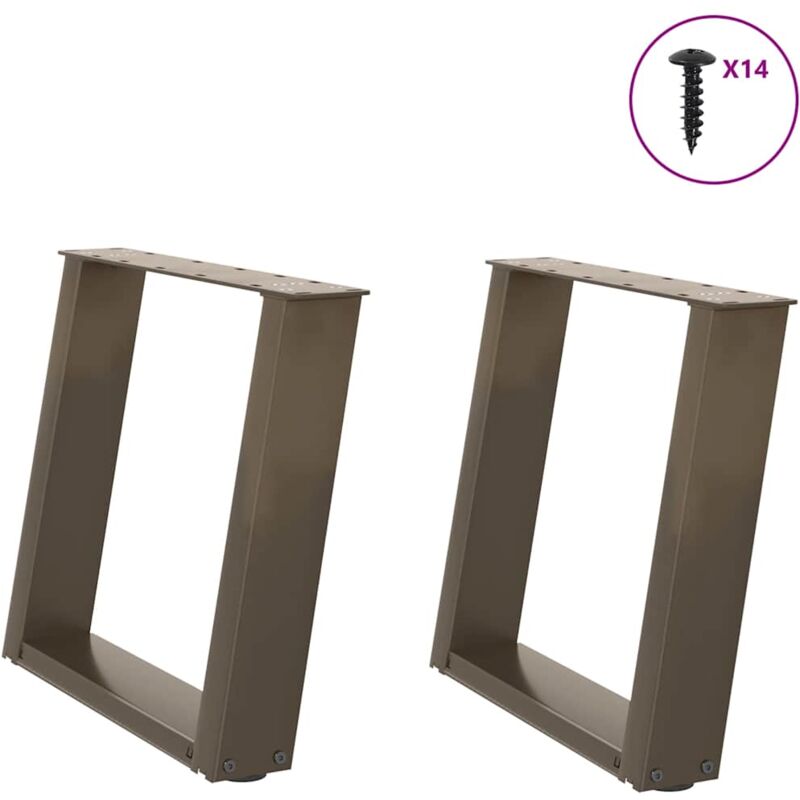 foto del prodotto gambe per tavolino da caff a forma di u 2 pz acciaio naturale 50x 42 43 cm acciaio vidaxl