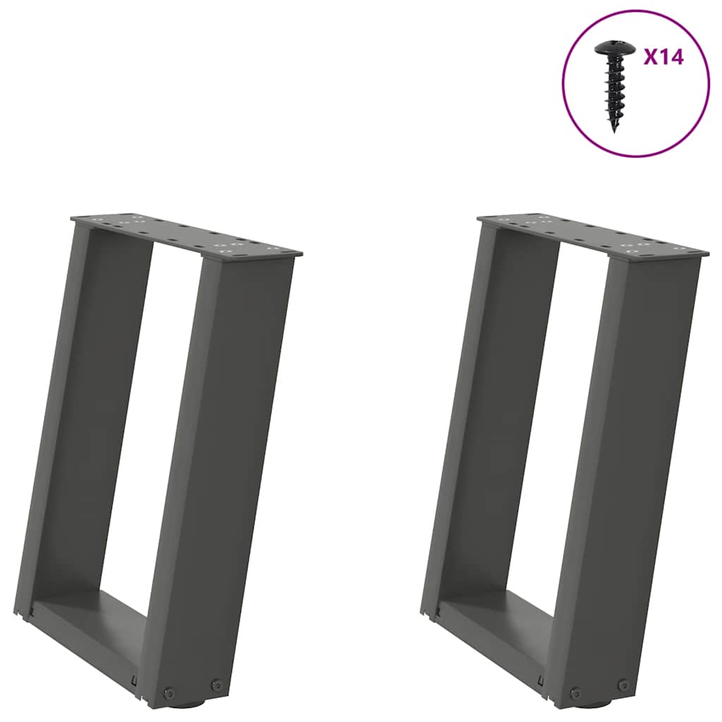 foto del prodotto gambe per tavolino da caff a forma di u 2 pz antracite 38x 42 43 cm acciaio