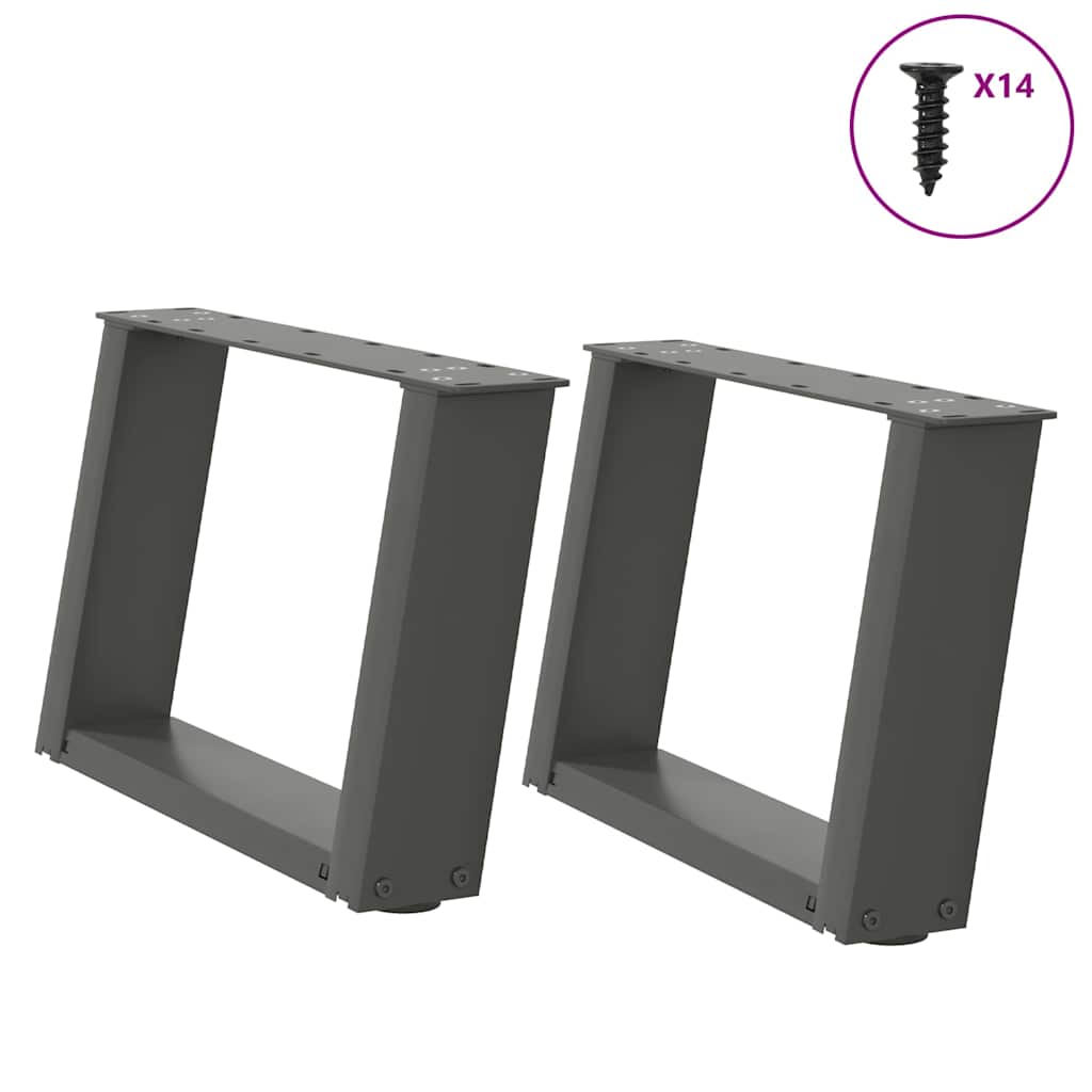 foto del prodotto gambe per tavolino da caff a forma di u 2 pz antracite 40x 30 31 cm acciaio
