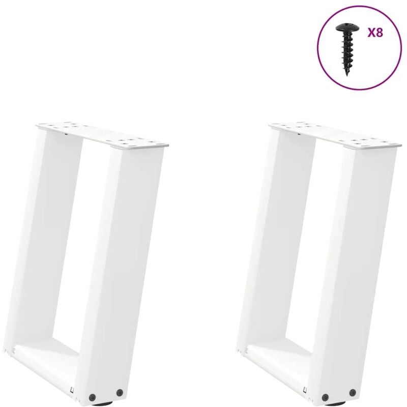 foto del prodotto gambe per tavolino da caff a forma di u 2 pz bianche 28x 42 43 cm acciaio vidaxl