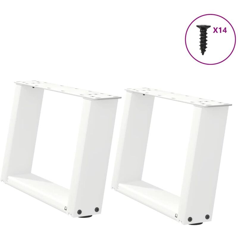 foto del prodotto gambe per tavolino da caff a forma di u 2 pz bianche 40x 30 31 cm acciaio vidaxl 150143