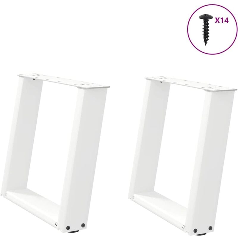foto del prodotto gambe per tavolino da caff a forma di u 2 pz bianche 50x 42 43 cm acciaio vidaxl