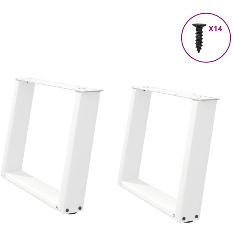 foto del prodotto gambe per tavolino da caff a forma di u 2 pz bianche 60x 42 43 cm acciaio vidaxl