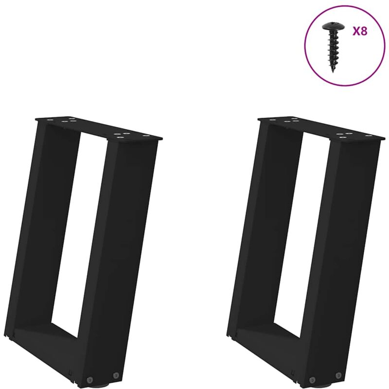 foto del prodotto gambe per tavolino da caff a forma di u 2 pz nere 28x 42 43 cm acciaio vidaxl