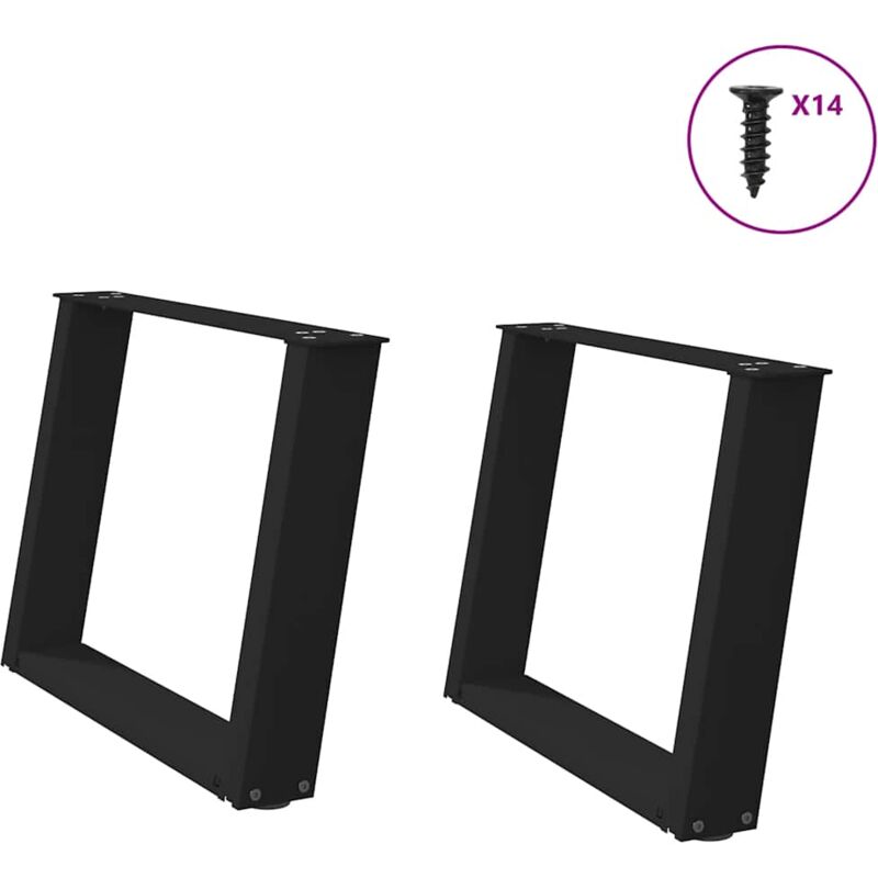 foto del prodotto gambe per tavolino da caff a forma di u 2 pz nere 60x 42 43 cm acciaio vidaxl