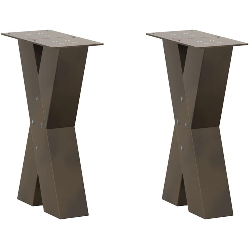 foto del prodotto gambe per tavolino da caff a forma di x 2 pz acciaio naturale 28x 42 43 cm acciaio vidaxl