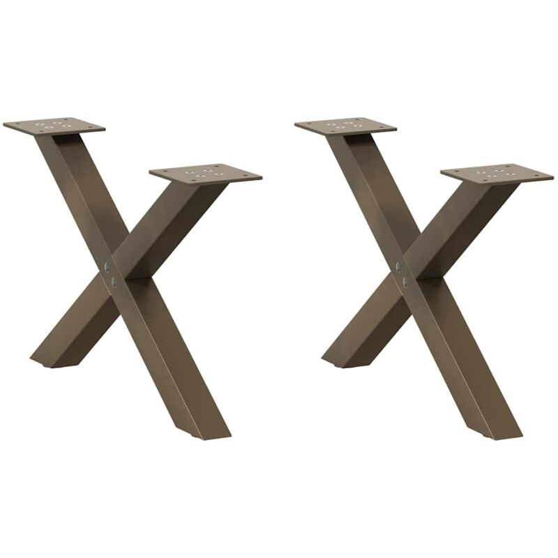 foto del prodotto gambe per tavolino da caff a forma di x 2 pz acciaio naturale 50x 30 31 cm acciaio vidaxl