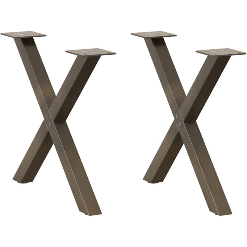 foto del prodotto gambe per tavolino da caff a forma di x 2 pz acciaio naturale 50x 42 43 cm acciaio vidaxl