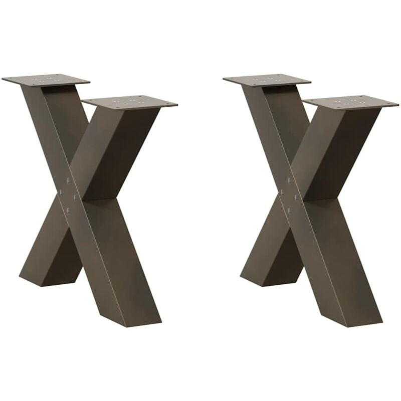 foto del prodotto gambe per tavolino da caff a forma di x 2 pz acciaio naturale 50x 42 43 cm acciaio vidaxl